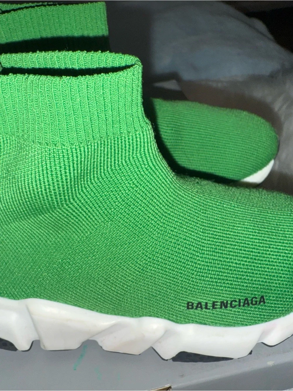Saks Fifth Avenue Green Knit Sock Sneakers for Kids
